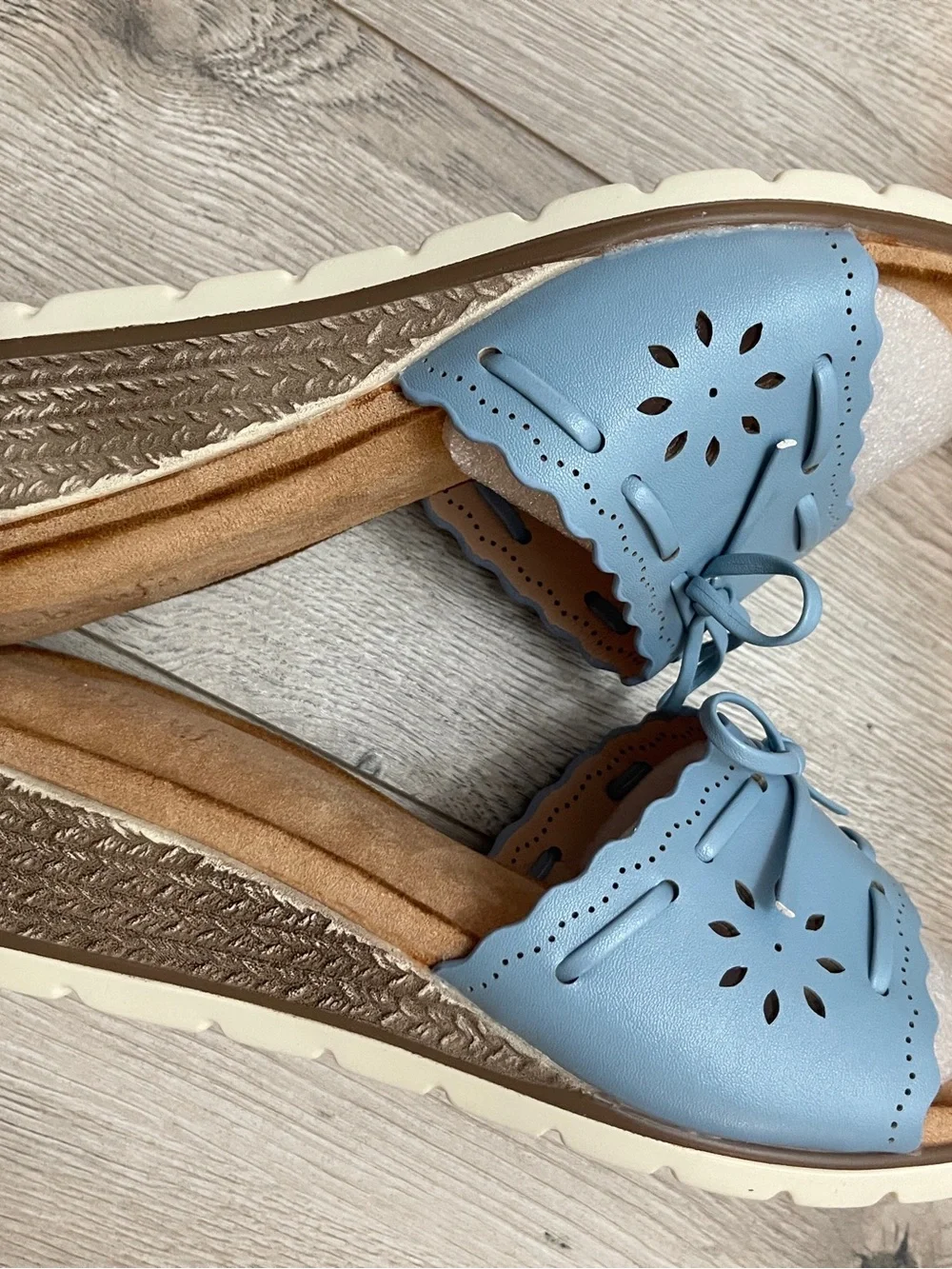 Women’s Sky Blue Espadrille Wedge Slide